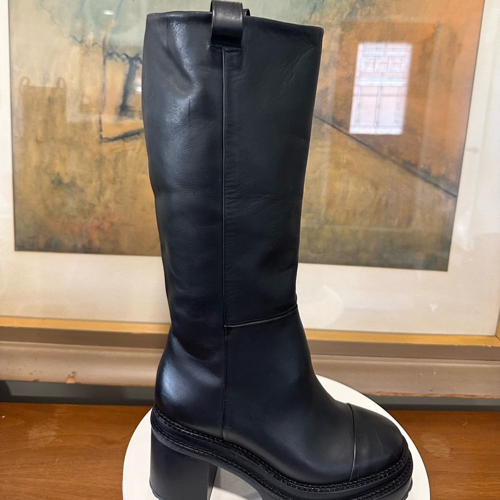 🌹CULT GAIA🌹 Hana Block Heel Leather Boots Black Size: 35 - Picture 10 of 13